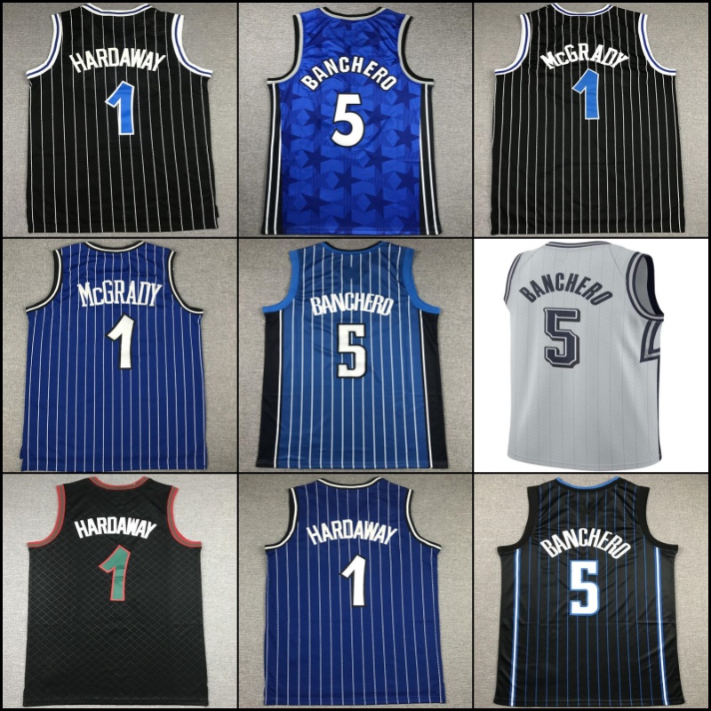 Banchero Tracy 1 McGrady Penny Hardaway Basketball Jerseys Magics Jersey Mens Youth Black Blue Purple White Retro