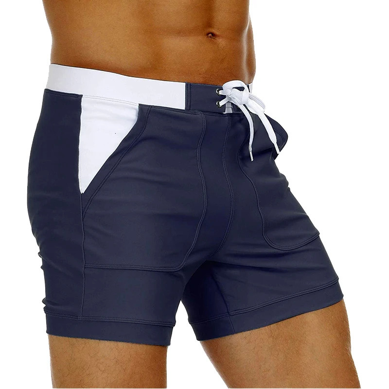 MAGCOMSEN Mens Swimwear Shorts Summer Quick Dry Swimming Trunks Surf Board Boxer Briefs Swimsuit Beach Sunbathing 240417