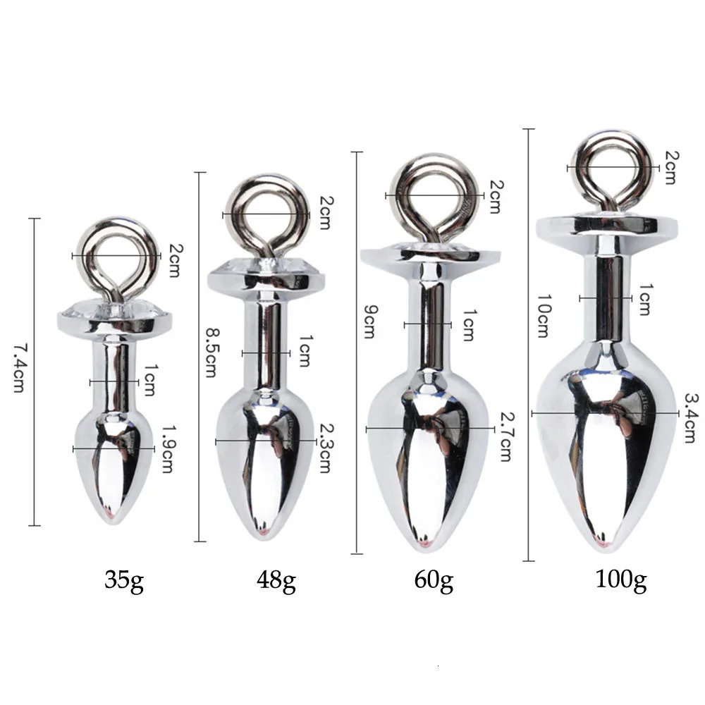 Metal Anal Plug Leash Bdsm Bondage Butt Plug Stimulator Stainless Steel Ass Sex Toys for Men Women Dildo Prostate Massage Set 240325