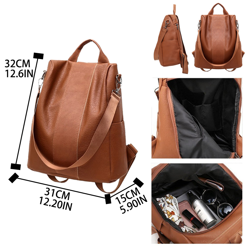 For Women 2023 New Large Capacity Mommy Bag Versatile Fashion Casual Soft Leather Designer Backpack