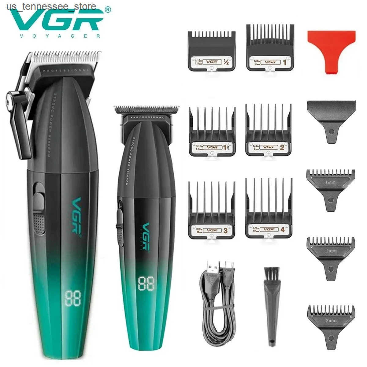 Hair Clippers VGR Hair Trimmer Professional Barber Hair Cutting Machine Cordless Hair Clipper Haircut Digital Display Trimmer for Men V-003 J241119