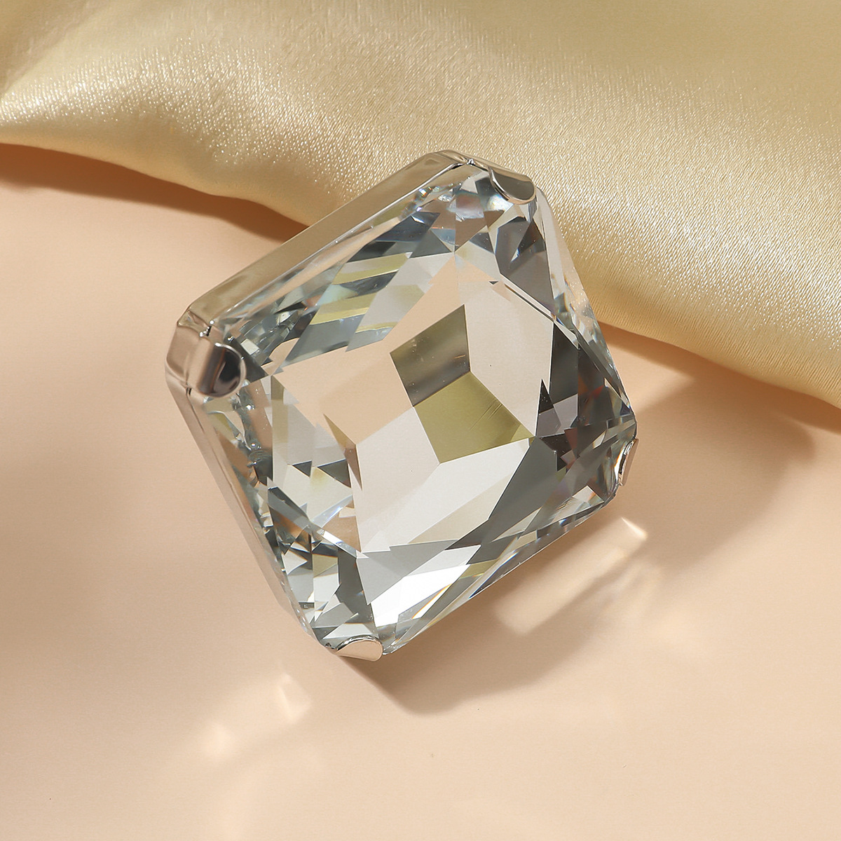 Cluster Rings Y2K 5PCS/LOT Colorful Open Adjustable Square Rhinestone Ring Fashion Jewelry Accessory For Party