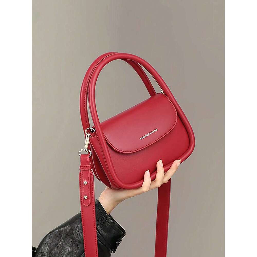 2025 summer new fashion niche crossbody underarm high-end feel handbag, wedding bag, red bag