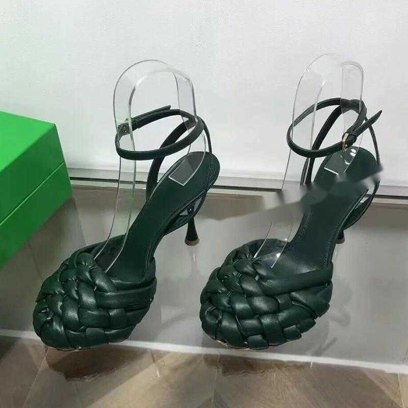 Sandals Women Weave Band Wedge High Heels Summer Pumps Buckle Strap Sandalias Party Dress Leisure Shoes