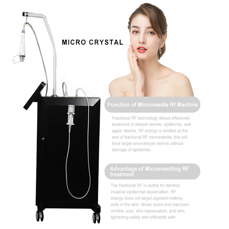 Vertical 2 Handles RF Microneedle Skin Rejuvenation Therapy Wrinkle Removal Scar Acne Treatment Stretch Mark Removal Pores Shrinking Anti-aging Beauty