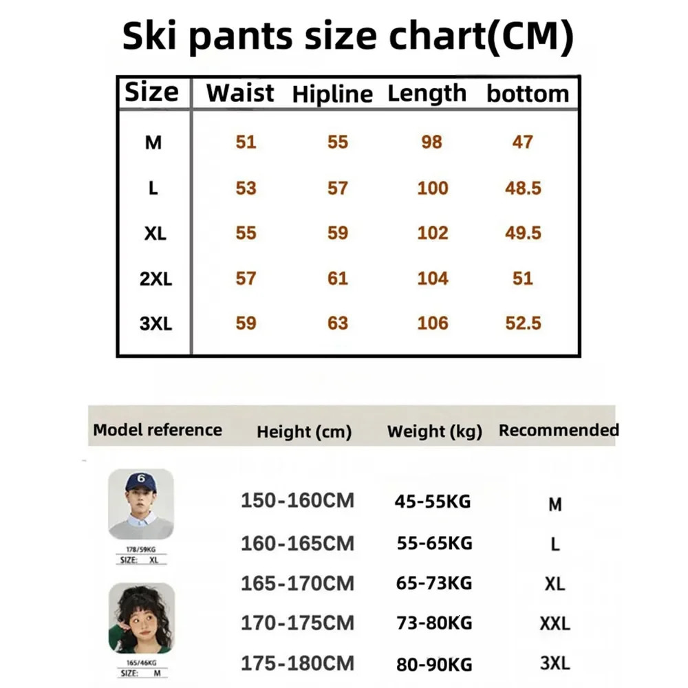 2024 Man Woman Skiing Baggy Pants Warm Loose Skying Ski Trousers Winter Outdoor Waterproof Female Snow Snowboard Pants Clothes 241118