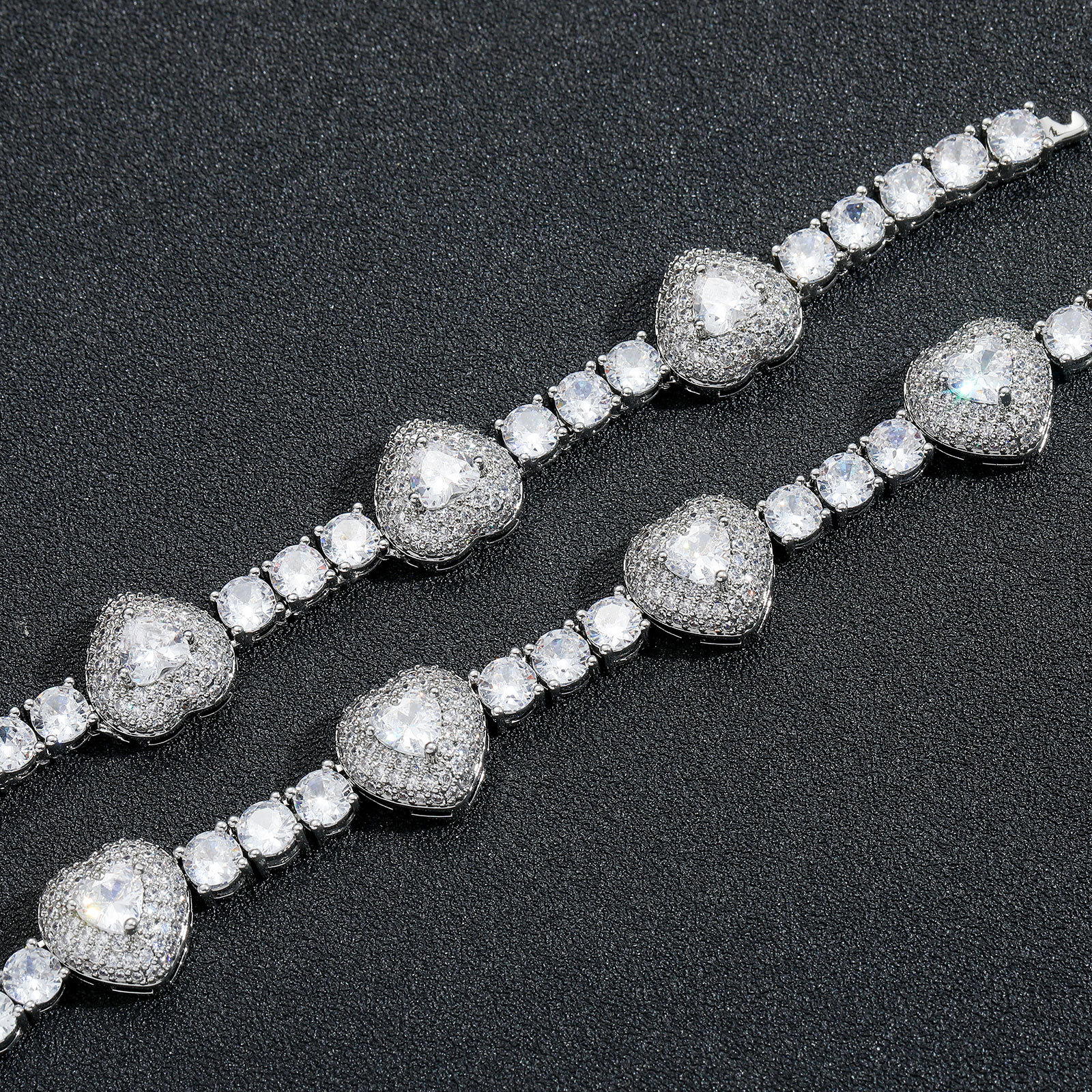 Hip Hop Love Heart Tennis Chain Necklace TopBling 5A Zircon Choker Women Mens Couple Jewelry Gift