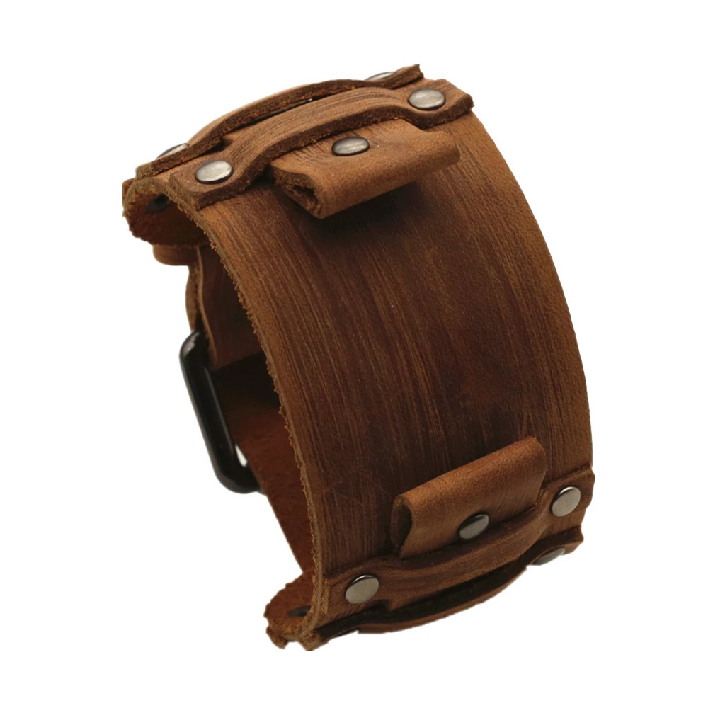 24mm Black Brown Genuine Leather Watchband Pin WatchStrap Bracelet Men Jewelry 240419