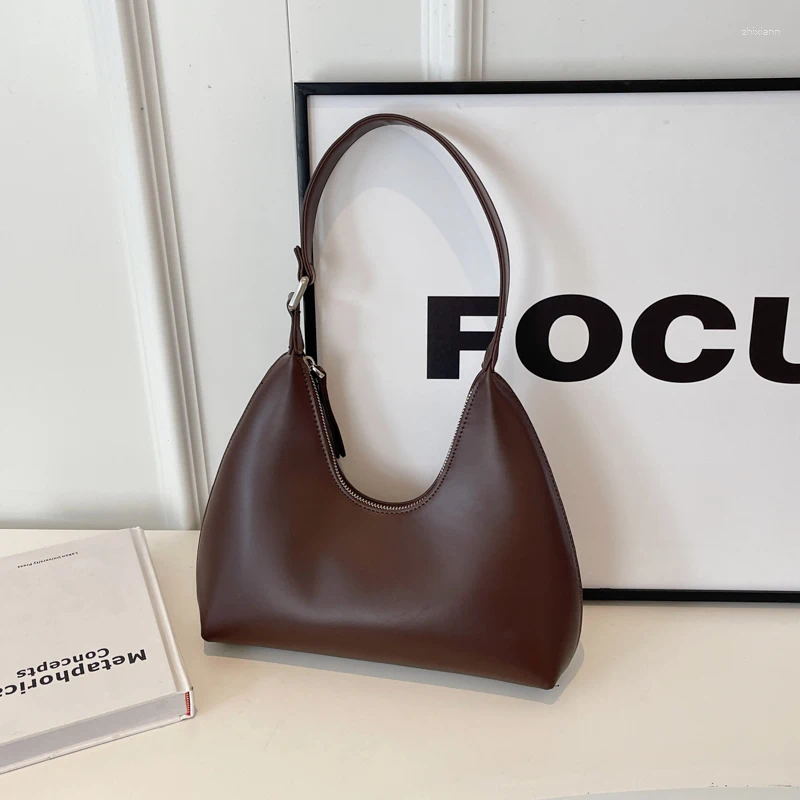Hobo MOODS Fashion Underarm Shoulder Bags For Women PU Leather Pure Color Armpit Bag Purses And Handbag zhanyishengli