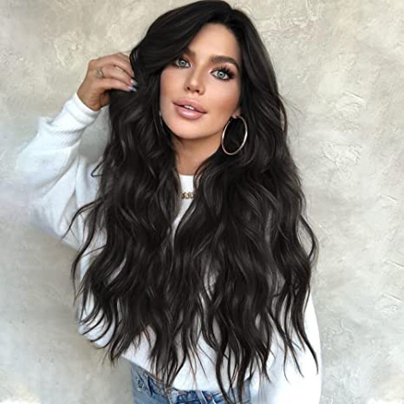 13x4 Deep Wave Water 30inch Similar to Real Human Hair Wigs Lace Front Wigs Brazilian Body Wave Lace Cosure Wig Pre Plucked Wave Wigs Synthet Silky La