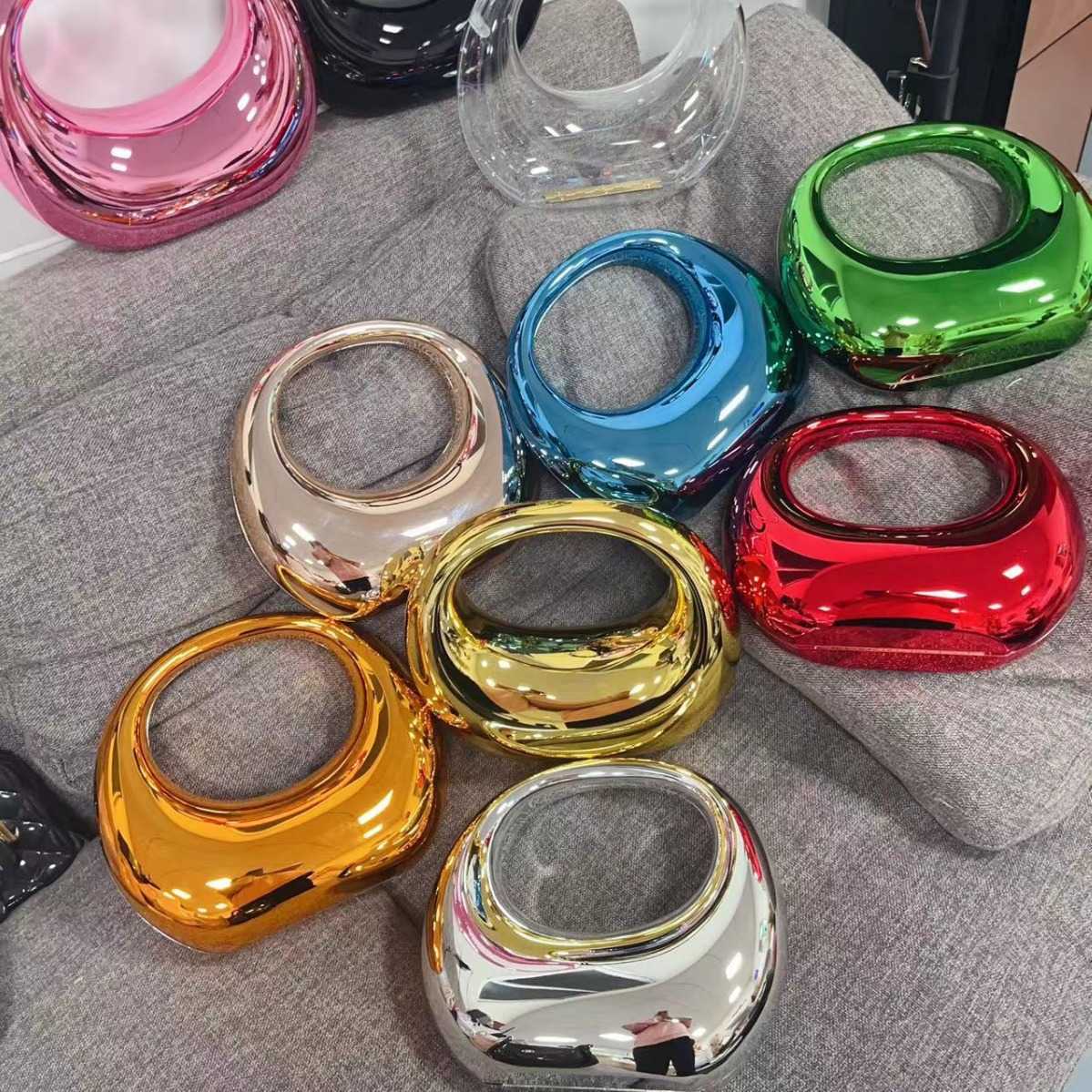 Spring/Summer New Product High end Bent Moon Bag Gold and Silver Ornament Home Decoration Handbag Acrylic Bag