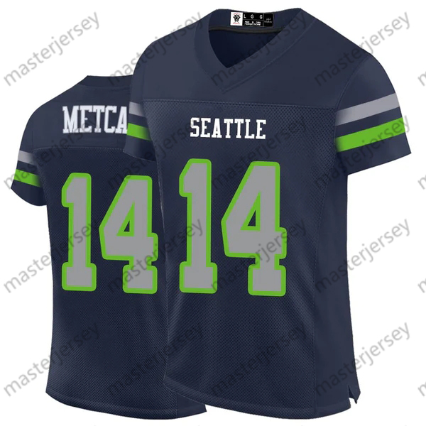 14 Metcalf Football Jerseys Lockett Walker III Smith-Njigba Custom All Stitched Name and Number