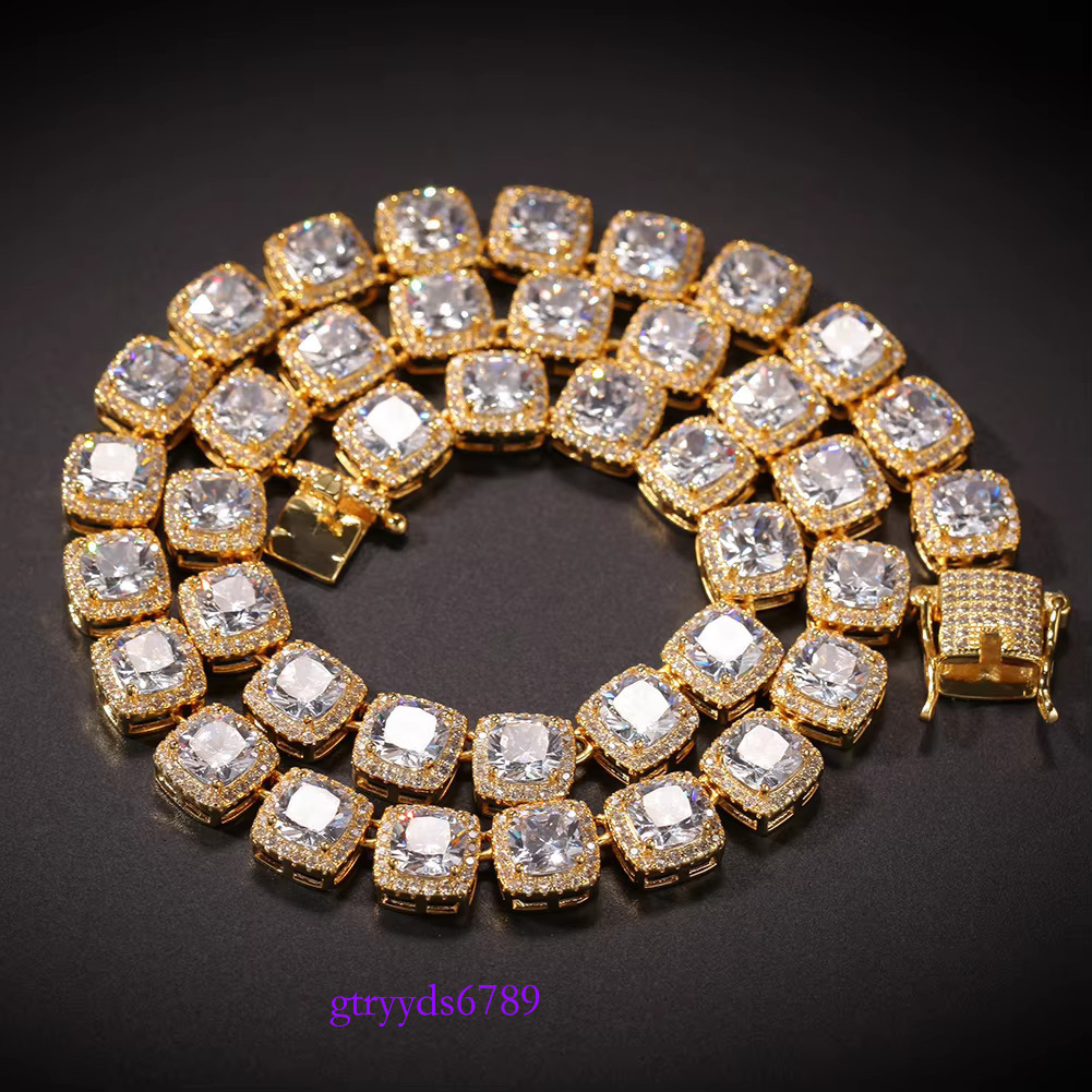 10mm Big Square dia Iced Out Hip Hop Jewelry Exaggerated Bg Tennis Chain HipHop Necklace