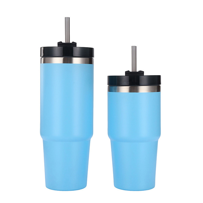 30oz Stainless Steel Travel Mug with Lid Double Wall Vacuum Insulated Bulk Tumbler Powder Coated Coffee Cup Suitable for Vehicle Cup Holders XJY66