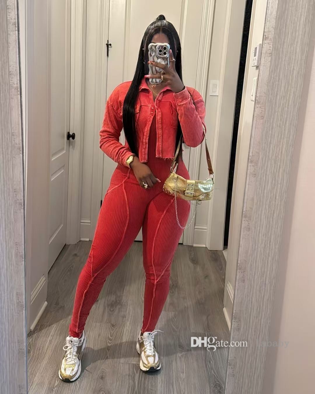 Fashion Two Piece Set Women Sexy Tights Long Pants Jumpsuit Sets Full Sleeve Bomber Jacket Coat 2024 New Vintage Casual Fitness Jumpsuits Track Suit