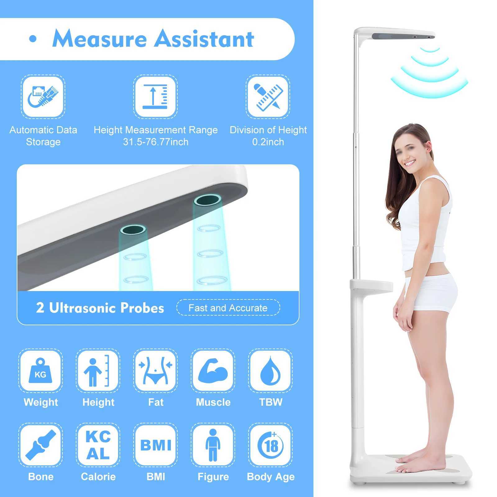 Body Weight Scales 110V Multifunction Physician Medical Body Weight Scale 440lbs Capacity Doctor Office Medical Measure Height 240419
