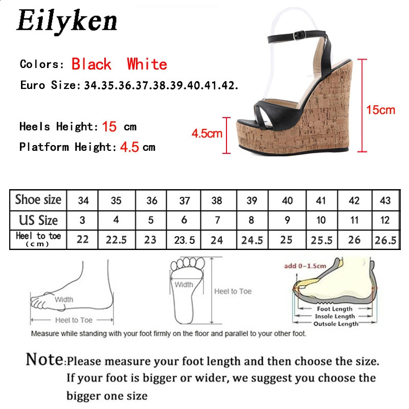 Eilyken Summer White Womens High Heels Hollow Out Sandals Platform Buckle Wedges Front Open Toe Ladies Shoes 241118
