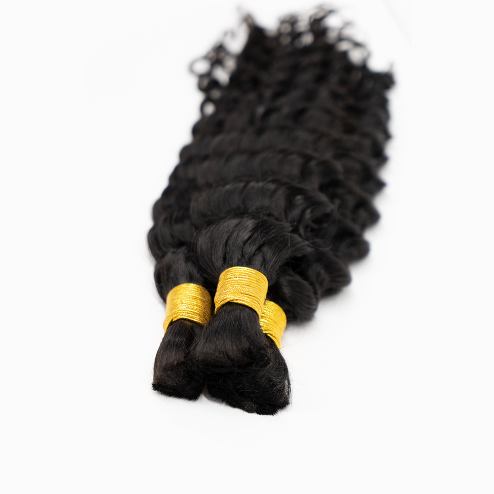 Hannah product Boho Braids 3 bundles 150g Deep Curly Brazilian Bulk Human Hair For Braiding Unprocessed Human Braiding Hair Bulk No Weft