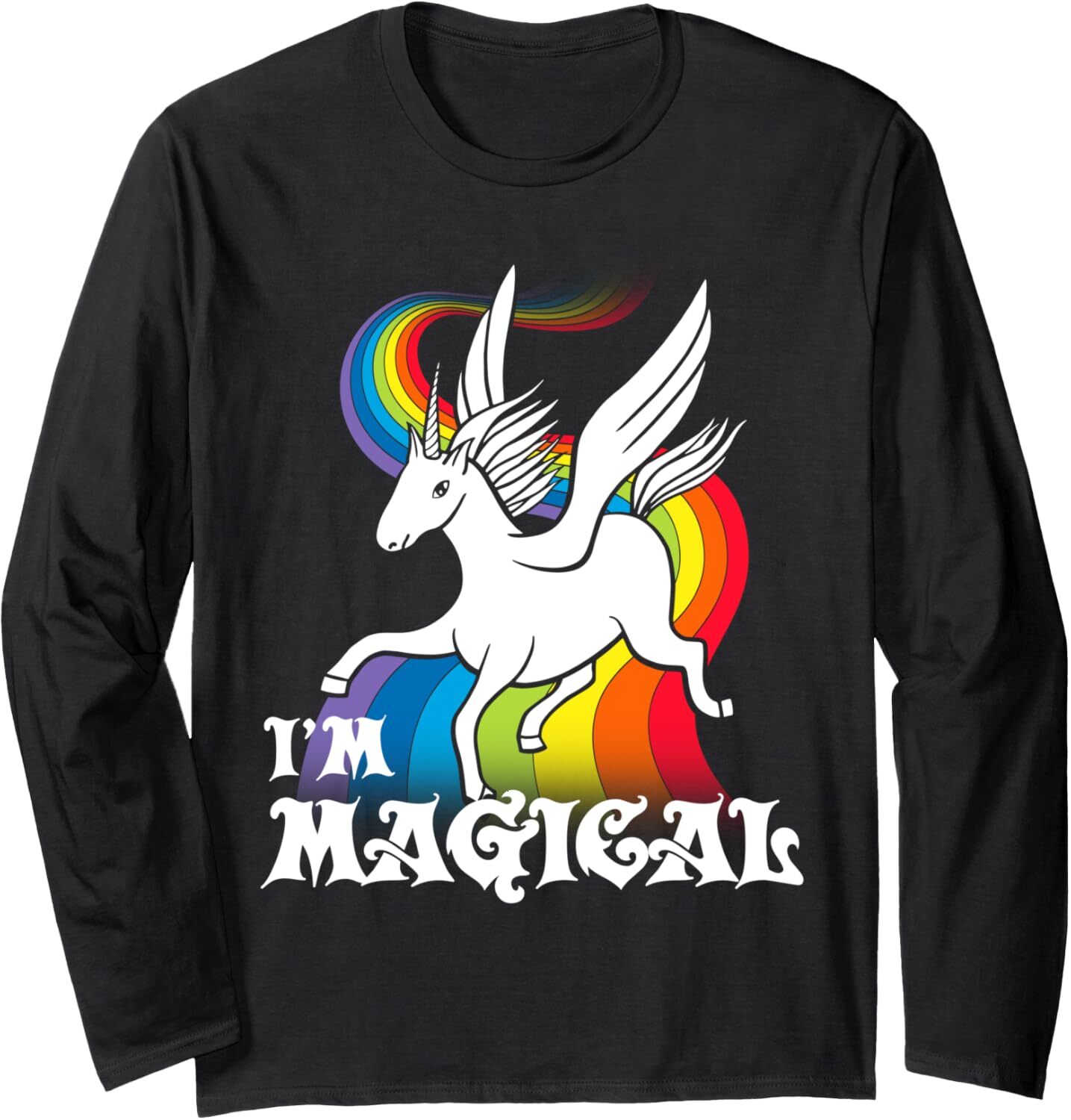 Long Sleeve Shirts for Men sweatshirt Im Magical Rainbow Unicorn Fantasy Funny Gift Long Sleeve Tee Streetwear Casual tops clothes cool