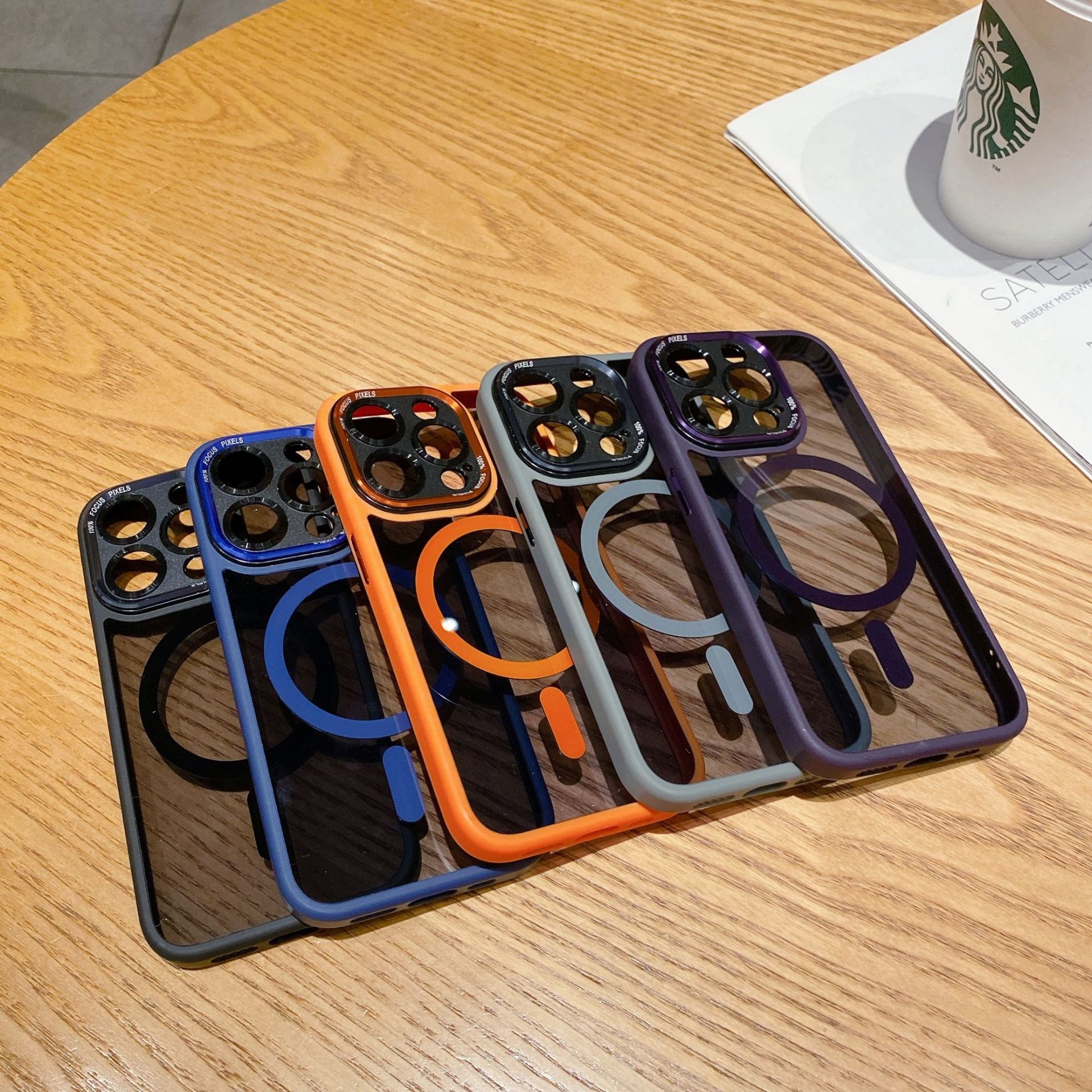 Strong Magnetic Transparent Acrylic Hard Phone Case Camera Protector Metal Keys Slim Shield for iPhone 16 15 14 13 12 11 Pro Max 16E