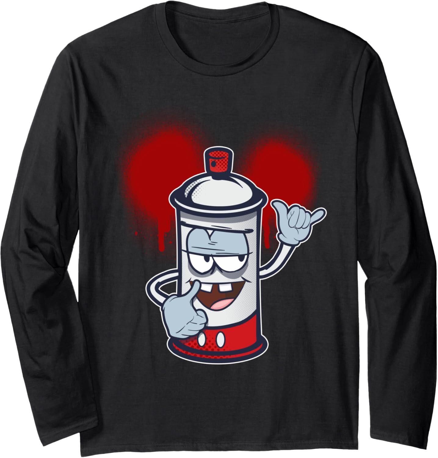 Long Sleeve Shirts for Men sweatshirt Happy Dancing Graffiti Spray Can Character Gift Long Sleeve Tee Streetwear Casual tops clothes