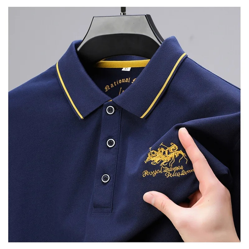 Summer Embroidered Polo Shirt Breathable High Quality Casual Fashion Short sleeved Tshirt 240409
