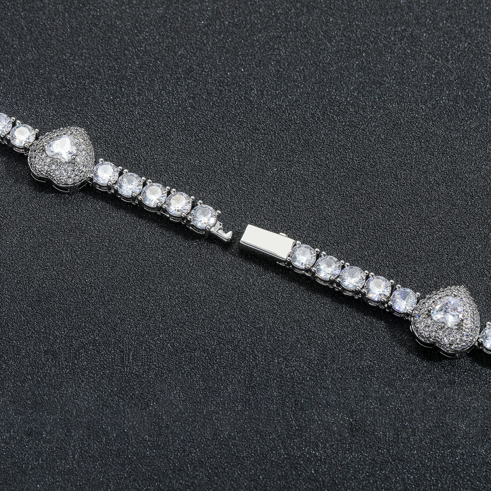 Hip Hop Love Heart Tennis Chain Necklace TopBling 5A Zircon Choker Women Mens Couple Jewelry Gift