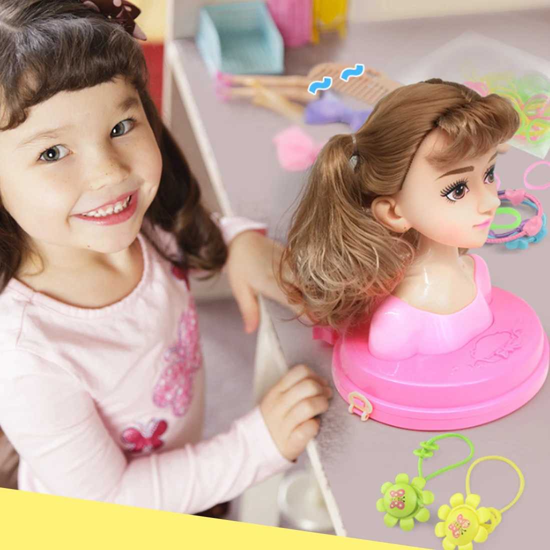 Interesting childrens head models half body dolls toy simulations hairdressers makeup artists makeup artists hairstyles beauty toys girls W241119