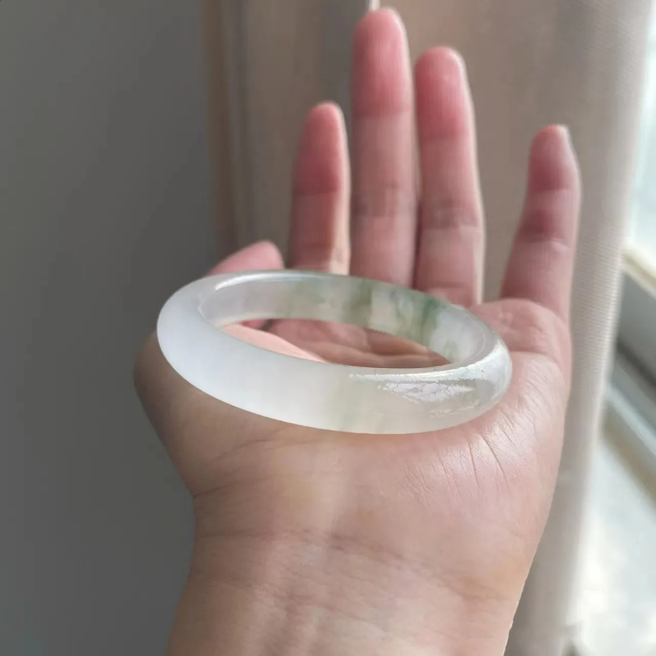 Natural A-level Ice Tianshan Jade Bracelet Golden Silk Jade Womens Floating Flower Jade Bracelet High Quality Bracelet Jewelry 241119