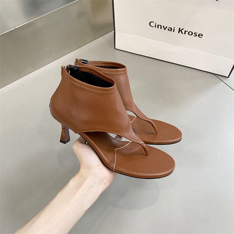 Shoes Pumps New In Women Flip ps Designer Fashion Zippers Peep Toe Ladies High Heels Sandals Boots Female Footwear 03eb