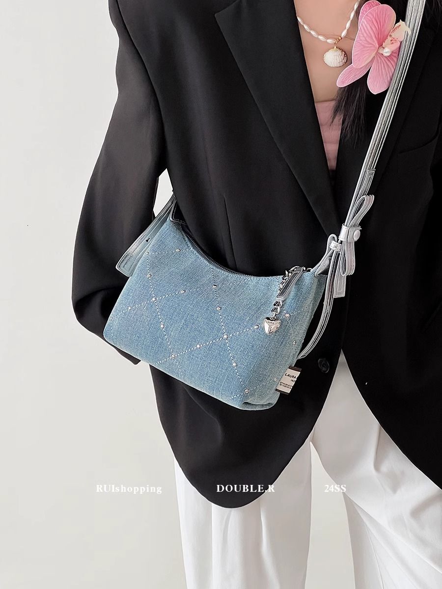New casual multifunctional women s denim small bag new crossbody bag super popular handbag niche trend mini leisure designer handbag