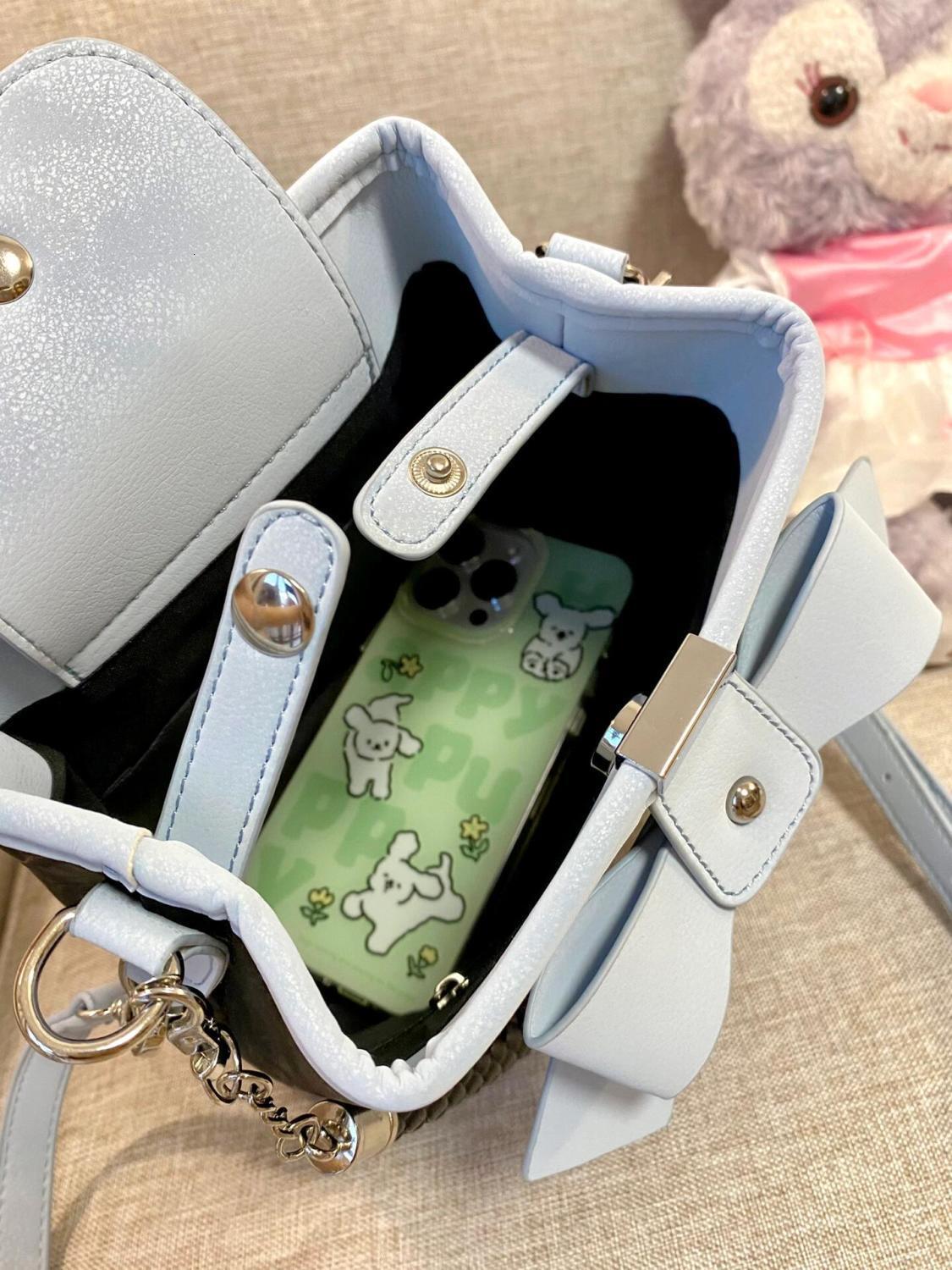 New leisure niche design bow bucket temperament multifunctional trend handbag shoulder commuting diagonal cross bag designer bag