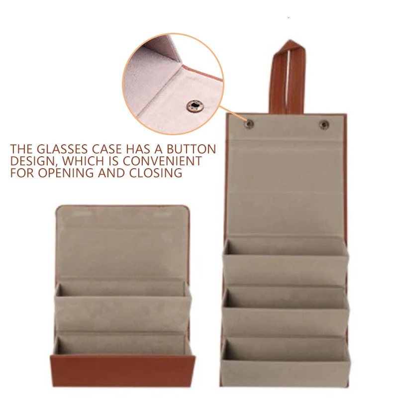 Foldable Glasses Storage Box Portable Glasses Organizer Sunglasses Eyeglasses Storage Containermulti-Slot Travel Glasses Case 240419