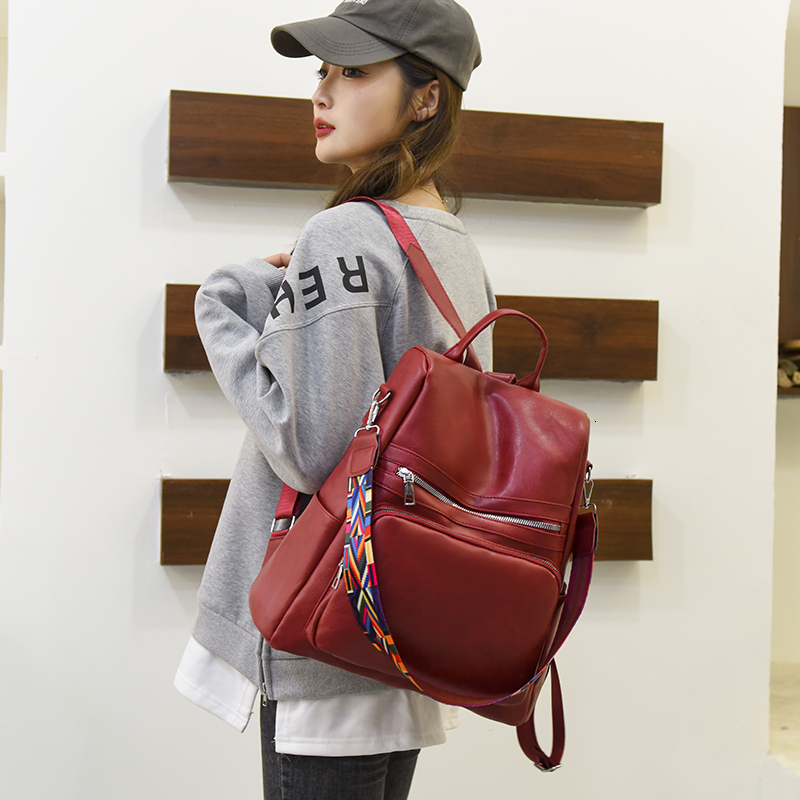 2023 New Designer Women High Quality Leather School Bags For Teenagers Girls Large Capacity Travel Backpack