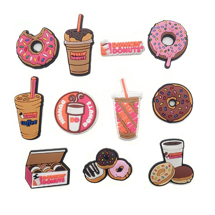 set pvc shoe charms cartoon food decoration buckle hole shoe flower shoe buckle shoe accessories DIY