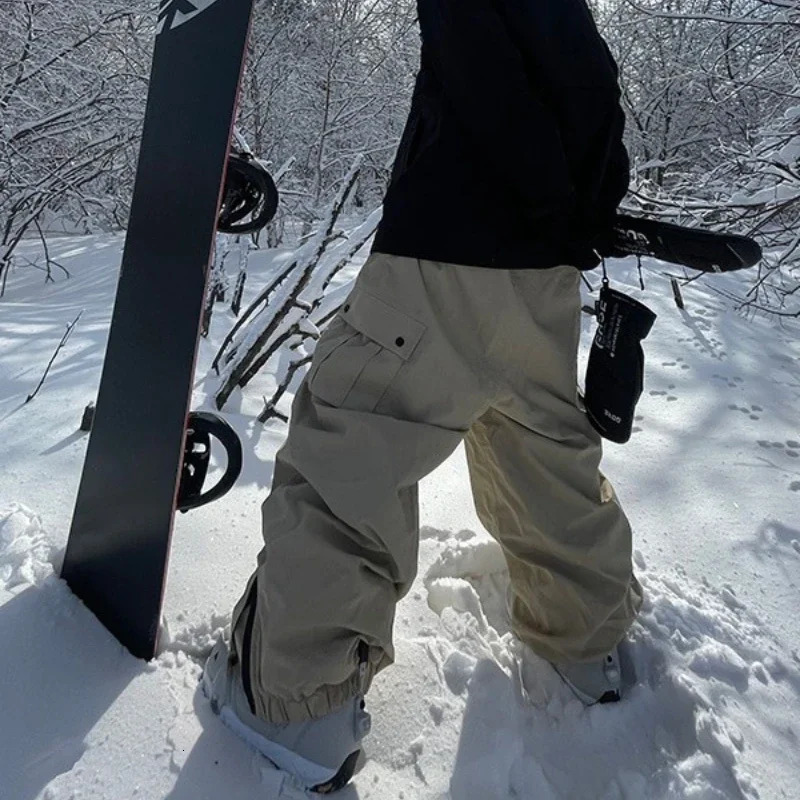 2024 Man Woman Skiing Baggy Pants Warm Loose Skying Ski Trousers Winter Outdoor Waterproof Female Snow Snowboard Pants Clothes 241118