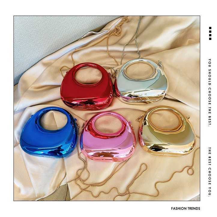 New Fashion Chain Handheld Mini Crescent Acrylic Bag Lipstick Change Single Shoulder Crossbody Bag