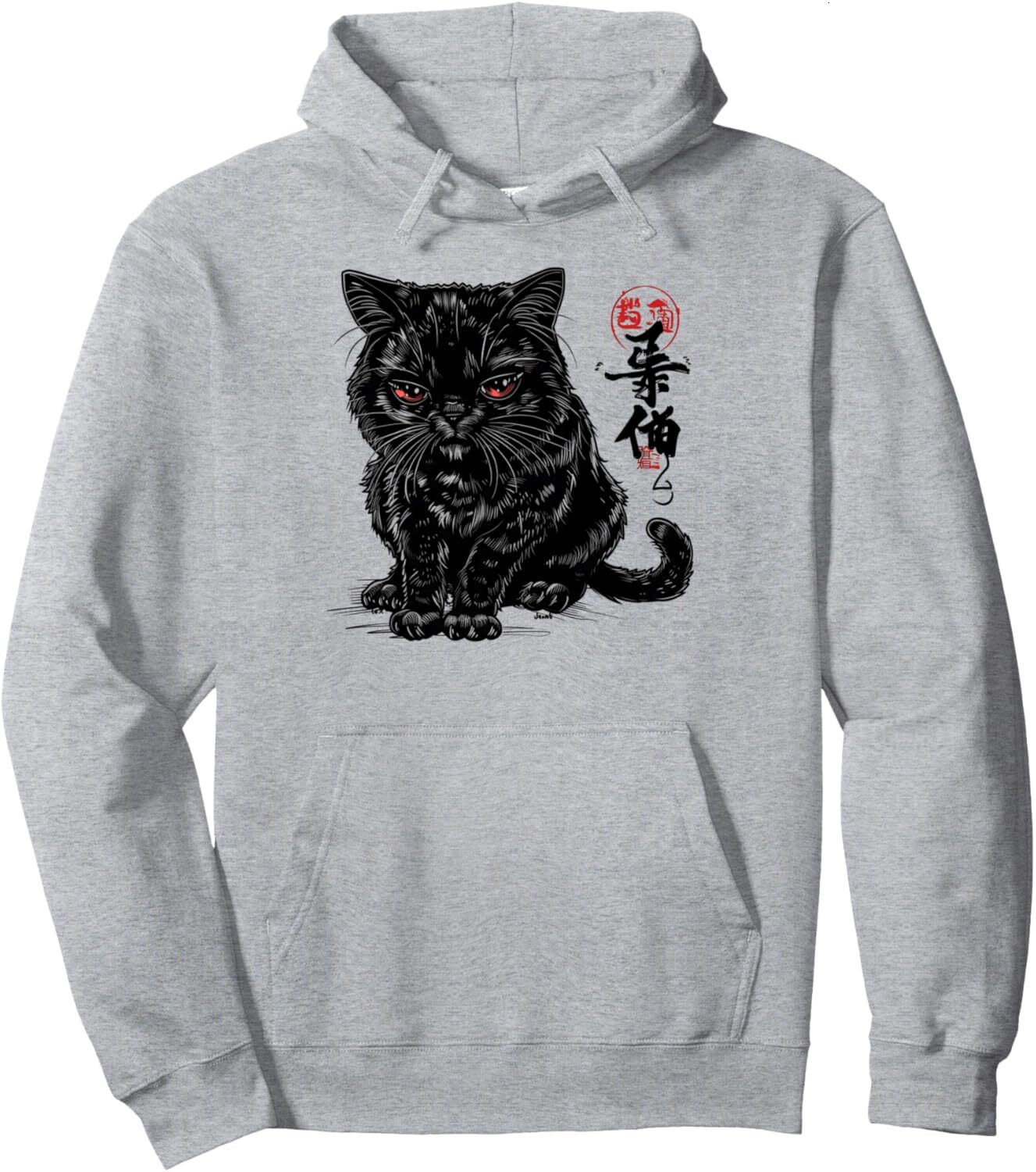 Hoodie for Mens Womens Black Cat Japanese Art Kitten Lover Kawaii Anime Gift Pullover Hoodie Graphic Hoodies sweatshirt cool