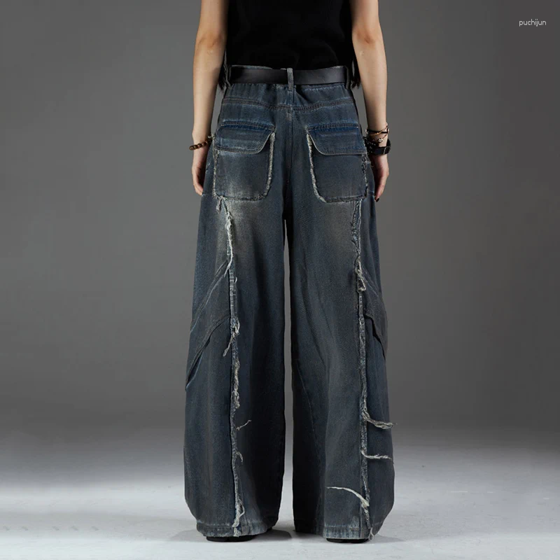 2025 S Fashion Designer Men S Jeans PFNW Scrap Style High Quality Washed Distressed Deconstructed Patchwork For Men And Women Loose Straight Leg Pants
