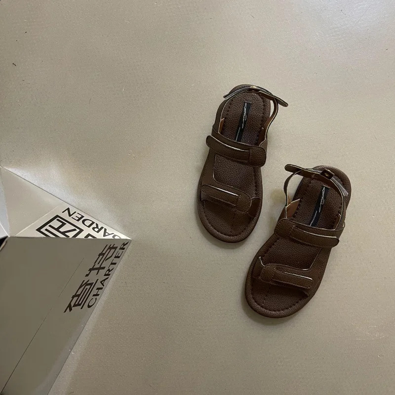 Beige Heeled Sandals Beach Shoes 2024 Summer Open Toe Black Outside Peep Gladiator Fashion Low Girls Comfort Flat Solid Rom 241119