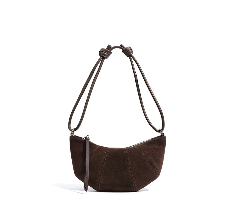 New Women Dumpg Female Niche Underarm Shoulder Bag Lady Cross-Body Messenger Maillard Croissant Autumn Winter Hobos Patent Leather BagVoyage