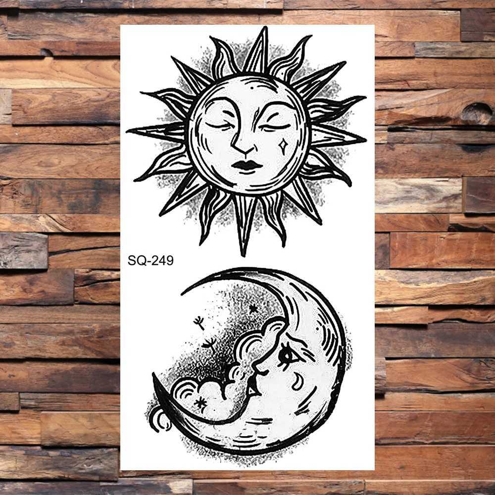 Adult 3D Moon Temporary Tattoo Mountain Sun Cluster Dream Catcher Fake Tattoo Pendant Tattoo Sticker Sexy Body ArmXJ25414
