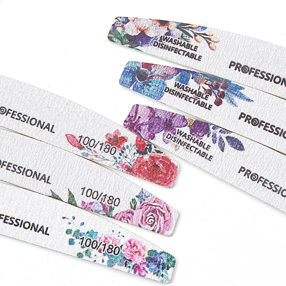 50Pcs/Bag 100 180 Grits Nail Files And Buffer Set Professional Double Sided Emery Board Pedicure Manicure Tool For Acrylic Nails 241119