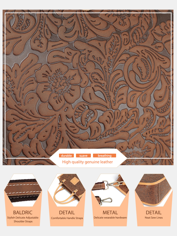 Zency Women Shoulder Genuine Leather High Quality Designer Eming Brown Bag Crossbody Top-Handle Elegant Wer Handbag