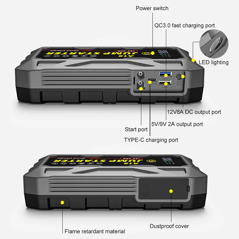 New Arrival Car Jump Starter Power Bank 2000A Starting Device Diesel Petrol Car Battery Charger For Car Battery Booster Buster