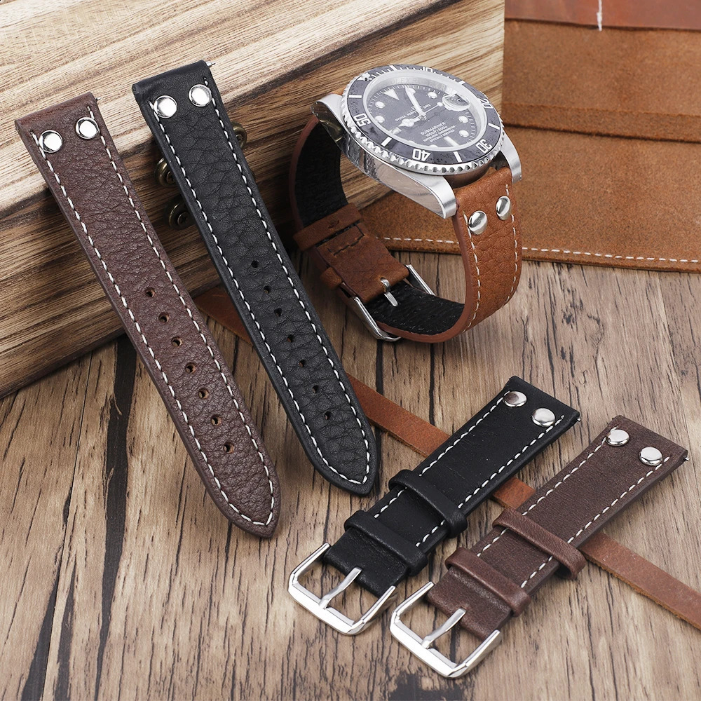 watchband Leather watchband 18 19 20 21 22 24mm high-quality mens/womens replacement watchband 241120