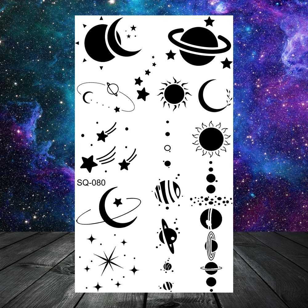 3D Constellation Rose Mountains Tatoos Temporary Tattoos For Women Men Star Moon Sun Realistic Fake Tattoo Small Washable TatoosXJ241120