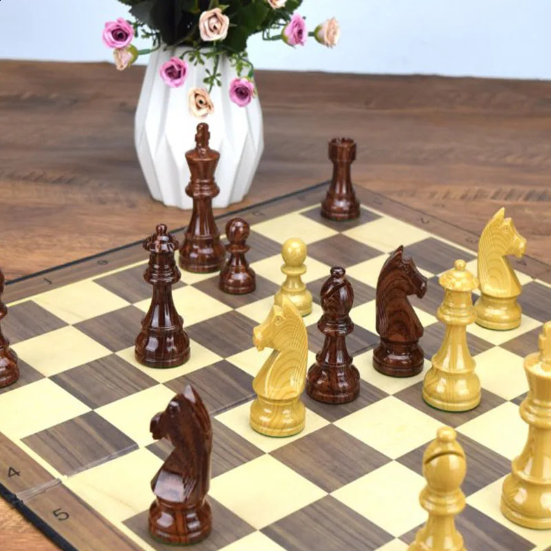 German Knight Staunton Chessman 34th Chess Set Double Landboard Indoor Entertainment rens Puzzle Game Birthday Gift 241119