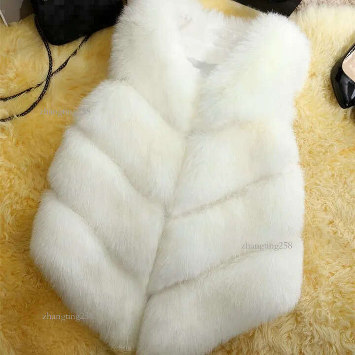 Women's Fur 2022 Women Winter Autumn Faux Vest V-Neck Thick Body Warmer Female Sleeveless Jacket1