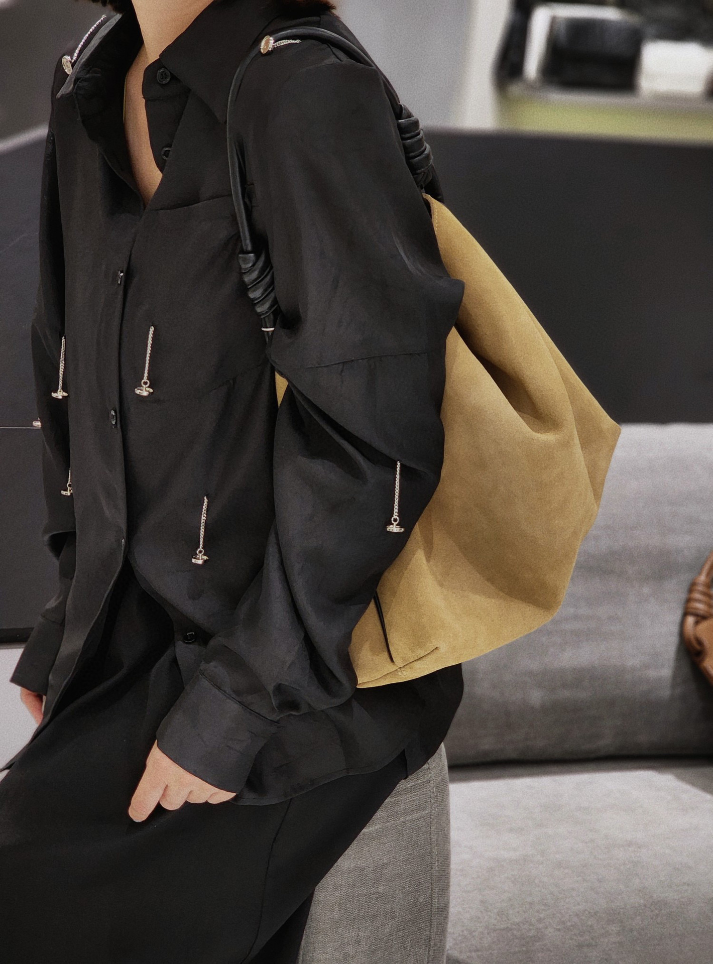 All-Match Chamois Matte Suede Cowhide Leather Tote Large Capacity Designer Maillard Dressing Coffee Winter Ladies Handbag Tie Dye BagVoyage